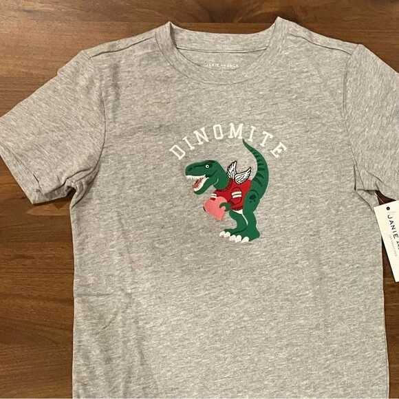 NWT- Janie and Jack Valentine’s Day Dinosaur Tee - Picture 2 of 4